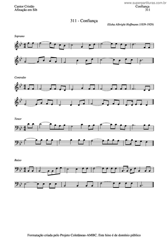 Partitura da música Confiança v.5