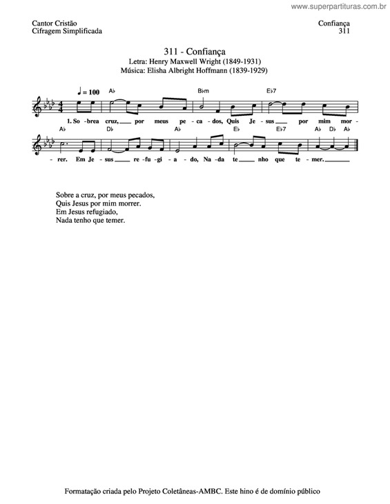 Partitura da música Confiança