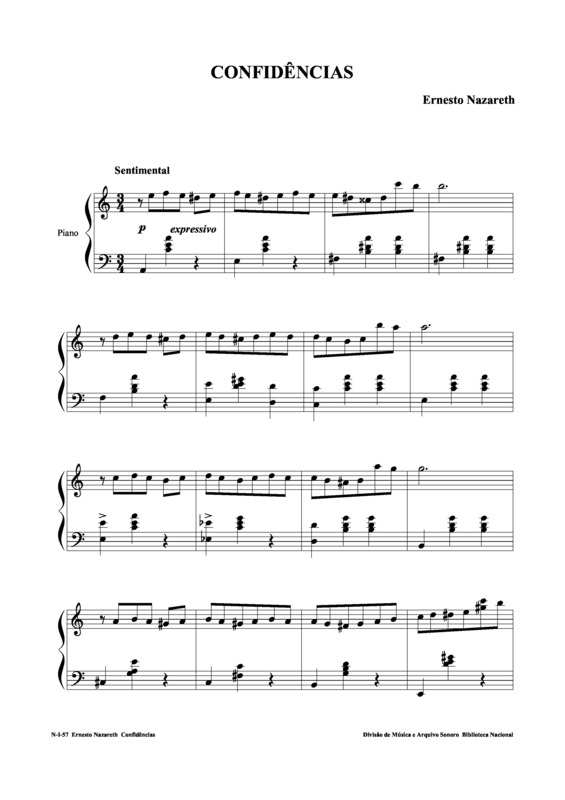 Partitura da música Confidências v.8