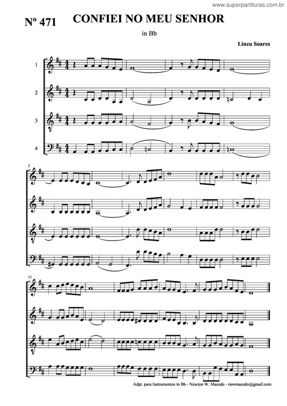 Partitura da música Confiei No Meu Senhor v.2