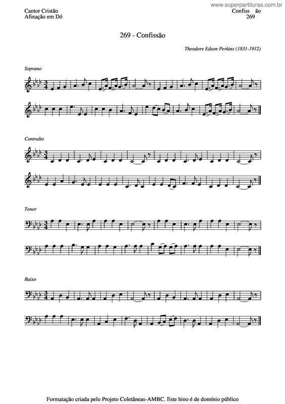 Partitura da música Confissão v.3