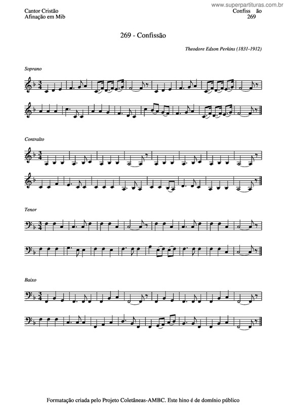 Partitura da música Confissão v.5