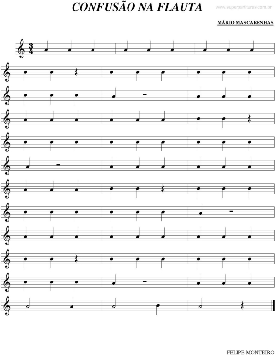 Partitura da música Confusão na Flauta