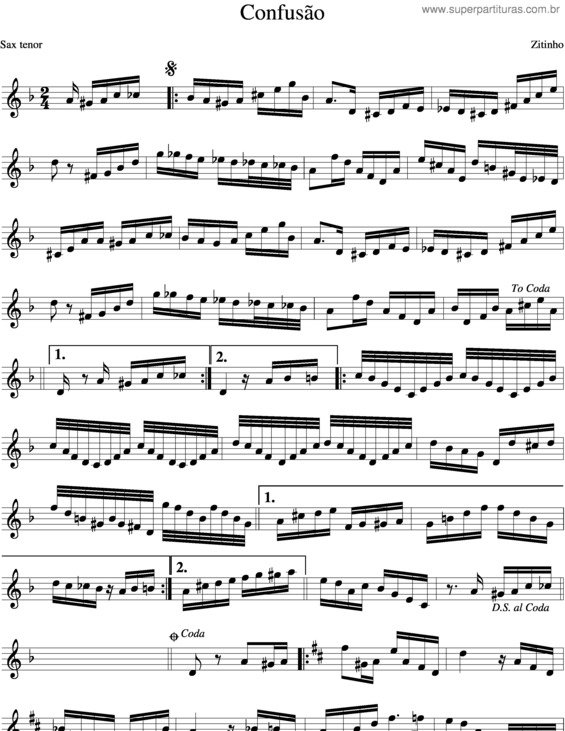 Partitura da música Confusão No Choro