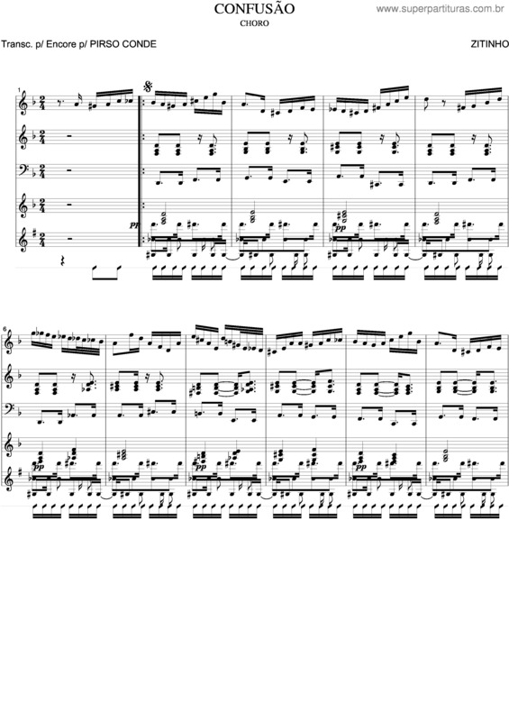 Partitura da música Confusão