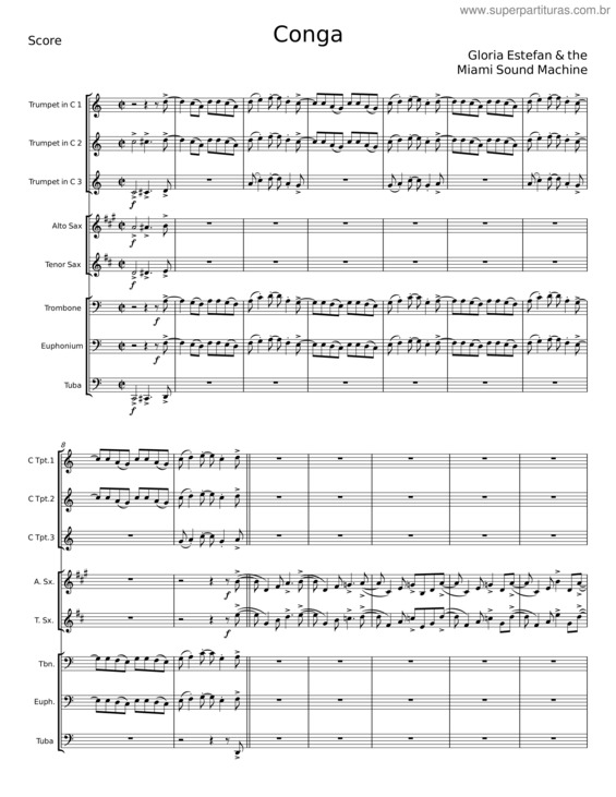 Partitura da música Conga – Gloria Estefan v.2