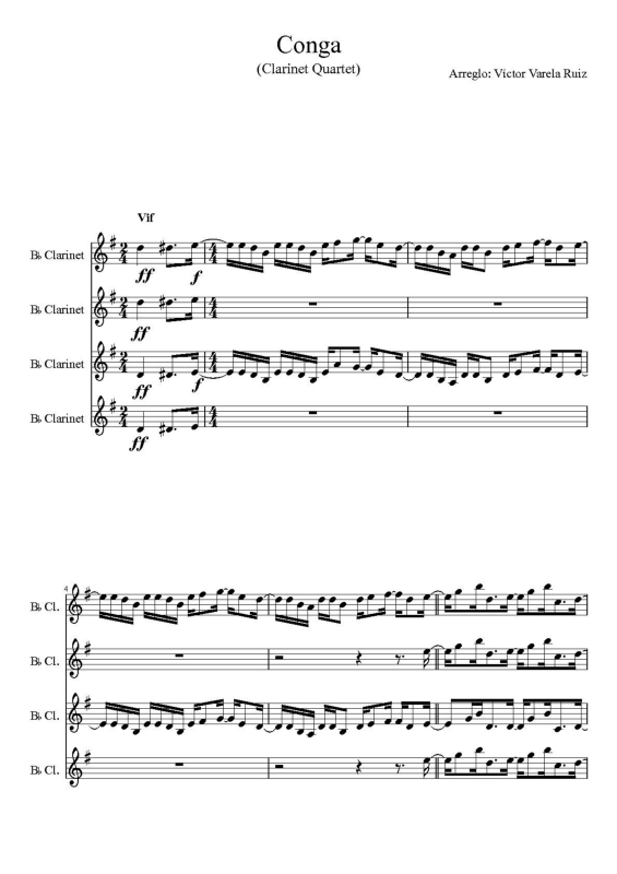 Partitura da música Conga