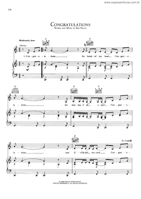 Partitura da música Congratulations