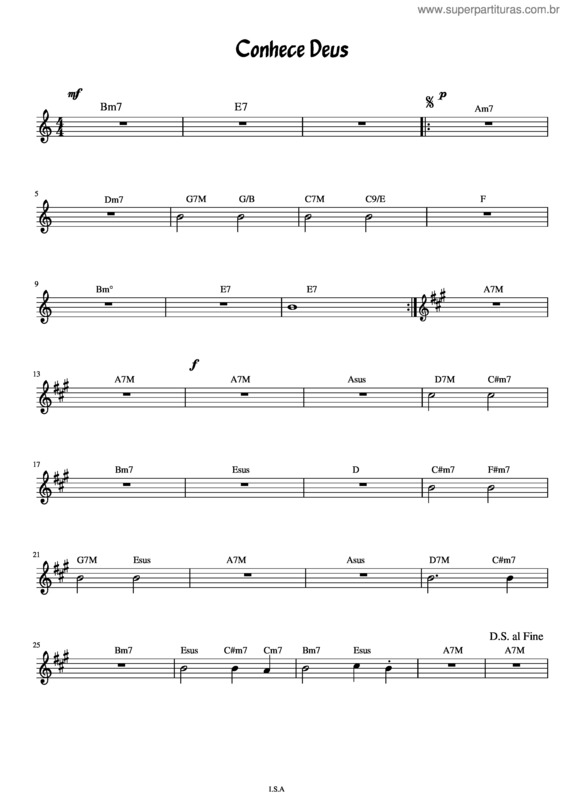 Partitura da música Conhece Deus