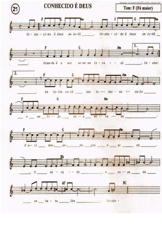 Partitura da música Conhecido É Deus