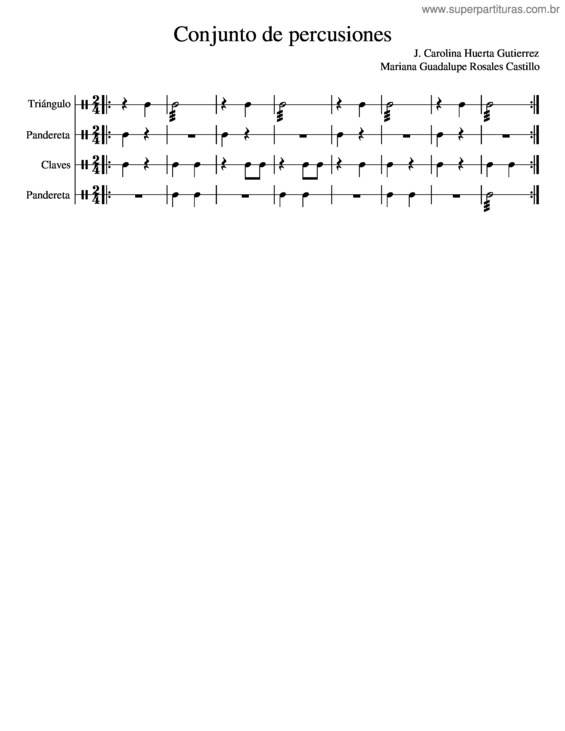 Partitura da música Conjunto De Percusiones