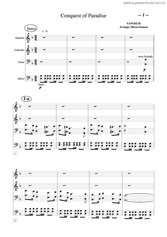 Partitura da música Conquest Of Paradise v.5