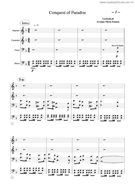 Partitura da música Conquest Of Paradise v.6