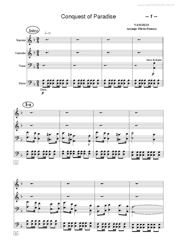 Partitura da música Conquest Of Paradise