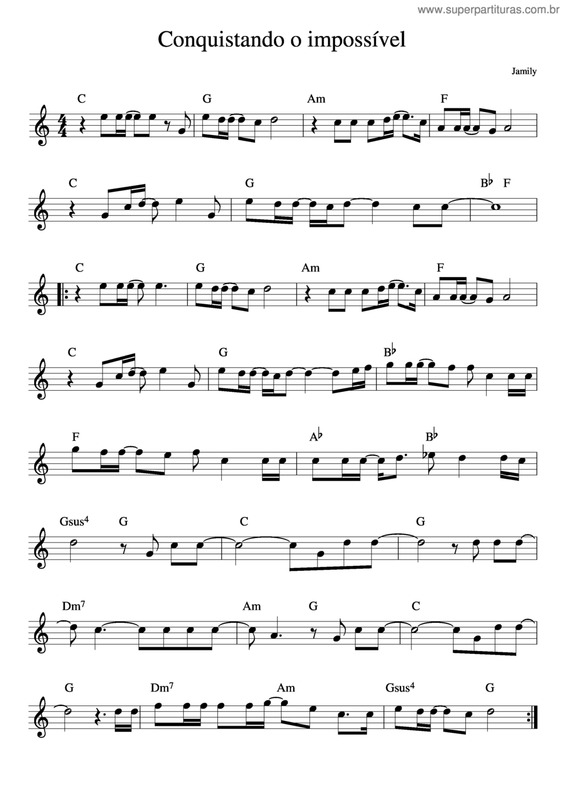 Partitura da música Conquistando O Impossível v.3