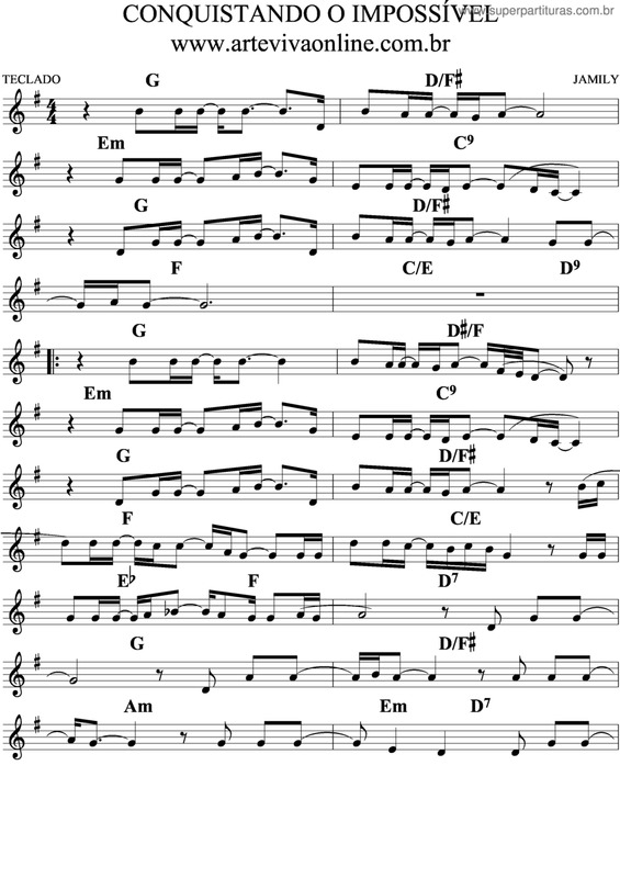 Partitura da música Conquistando O Impossível v.4