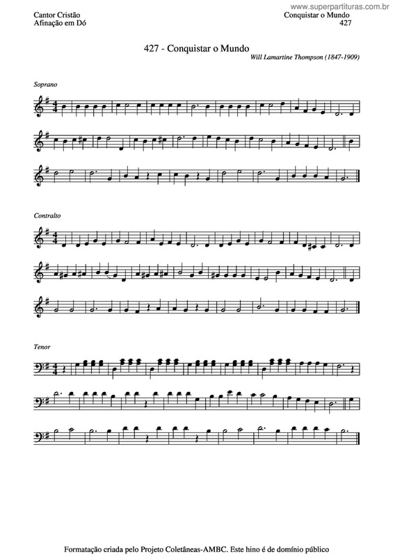 Partitura da música Conquistar O Mundo v.2