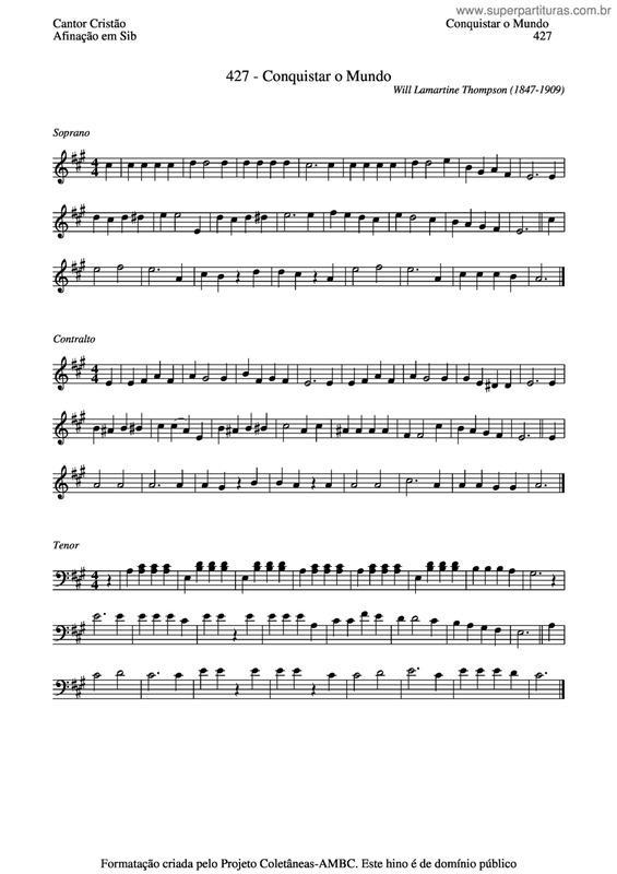 Partitura da música Conquistar O Mundo v.3