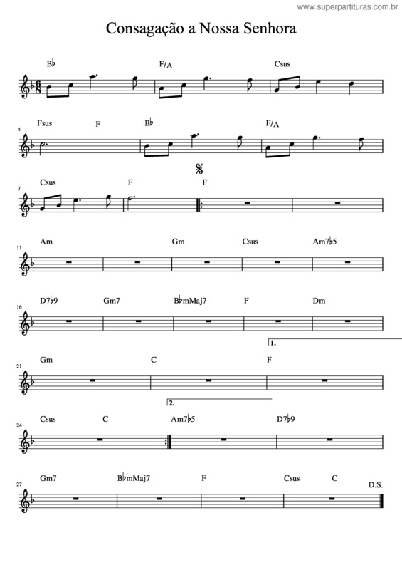 Partitura da música Consaga O A Nossa Senhora