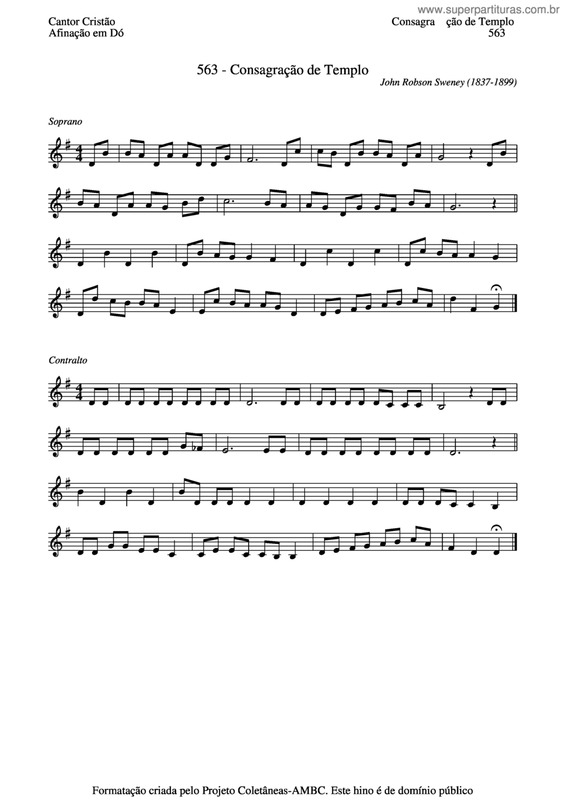 Partitura da música Consagração De Templo v.2
