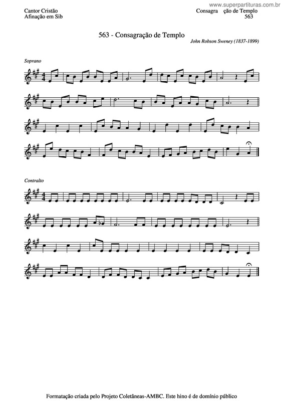 Partitura da música Consagração De Templo v.3