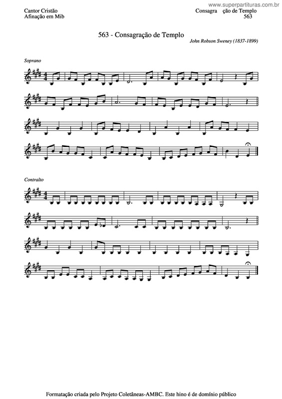Partitura da música Consagração De Templo v.4