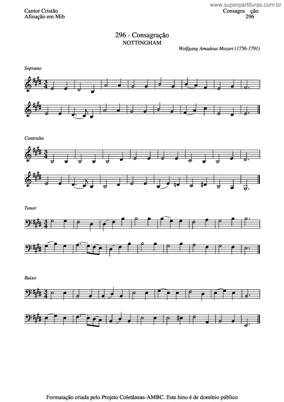 Partitura da música Consagração v.12