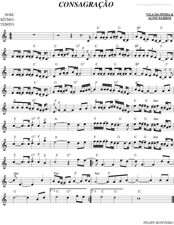 Partitura da música Consagração v.3