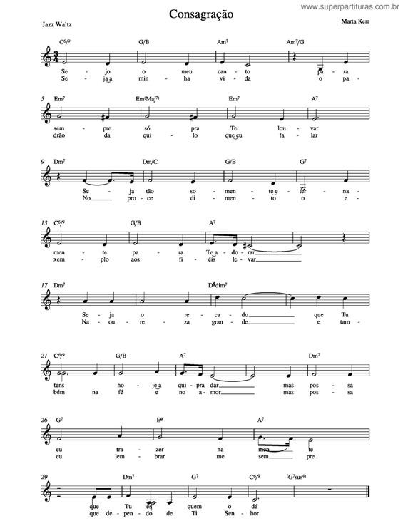 Partitura da música Consagração v.6