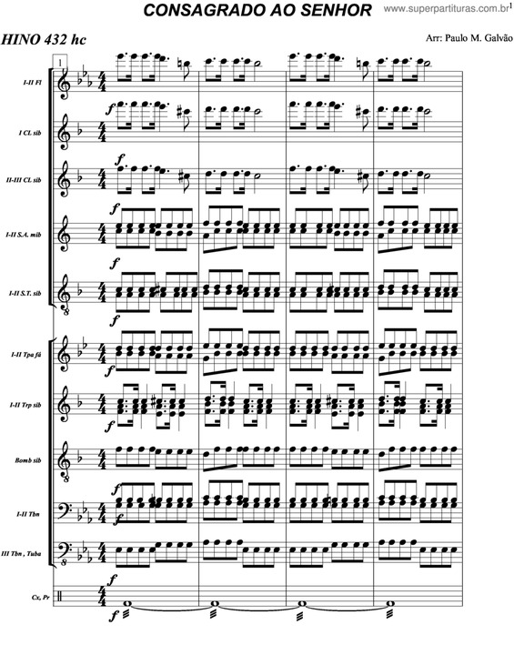 Partitura da música Consagrado ao Senhor - 432 HC v.2