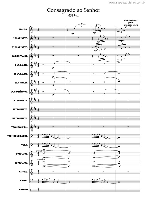 Partitura da música Consagrado ao Senhor - 432 HC