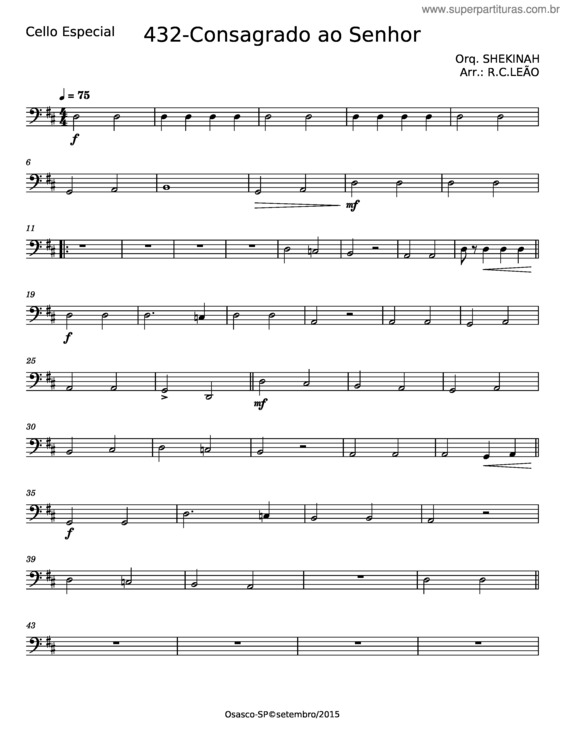 Partitura da música Consagrado Ao Senhor – André M. Santos