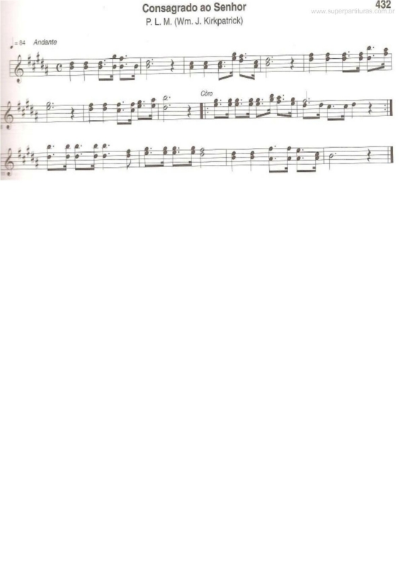 Partitura da música Consagrado Ao Senhor v.2