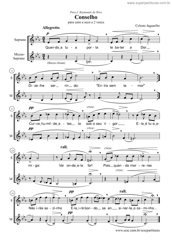 Partitura da música Conselho