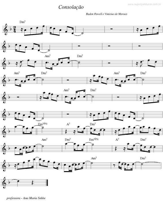 Partitura da música Consolação