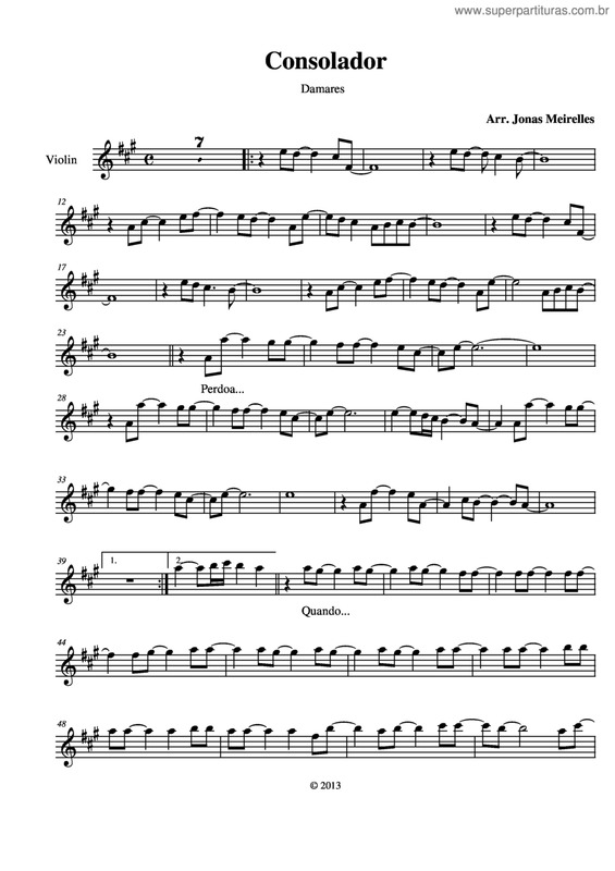 Partitura da música Consolador v.2