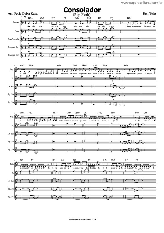 Partitura da música Consolador