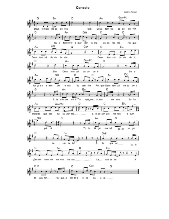 Partitura da música Consolo