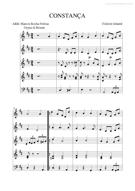 Partitura da música Constança