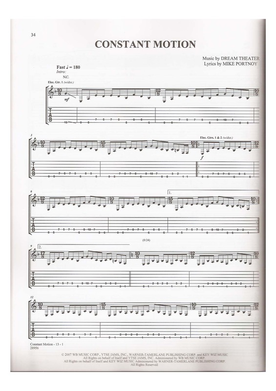 Partitura da música Constant Motion