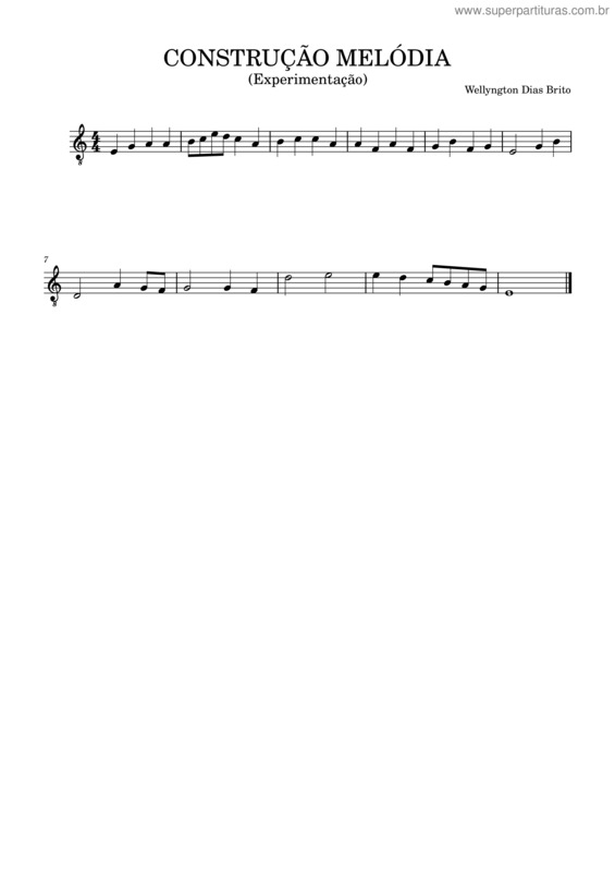 Partitura da música Construção Melódia