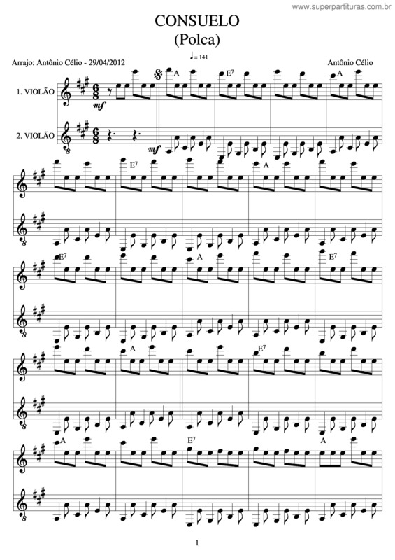 Partitura da música Consuelo v.2