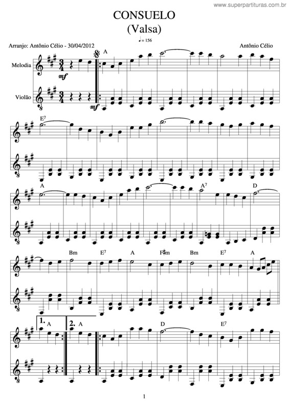 Partitura da música Consuelo v.3