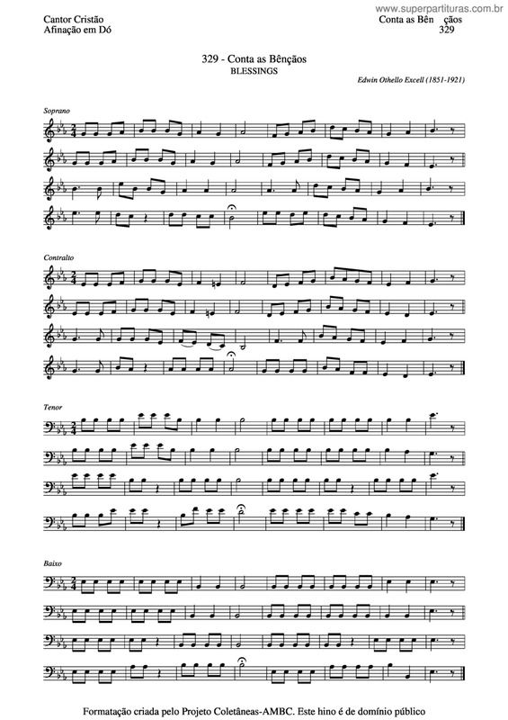 Partitura da música Conta As Bênçãos v.5