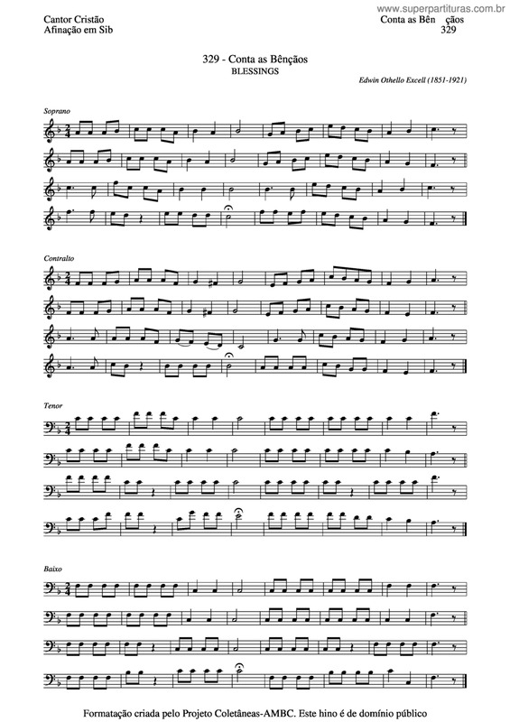 Partitura da música Conta As Bênçãos v.6