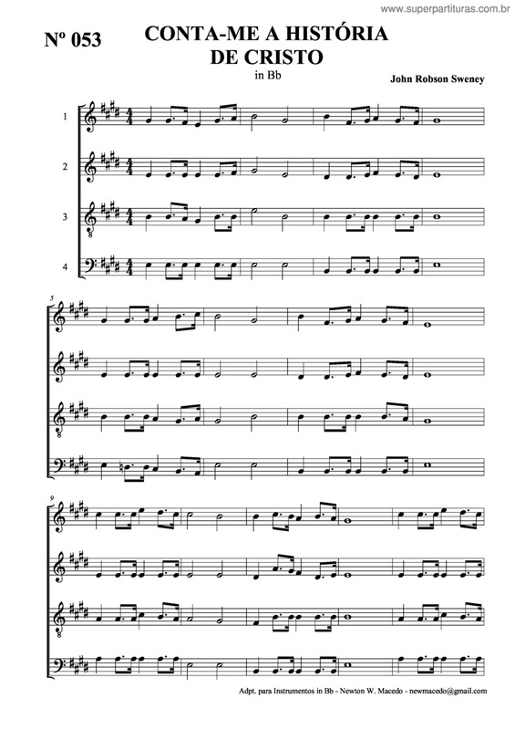 Partitura da música Conta-Me A História De Cristo v.2