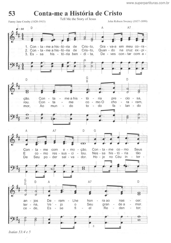 Partitura da música Conta-Me A História De Cristo