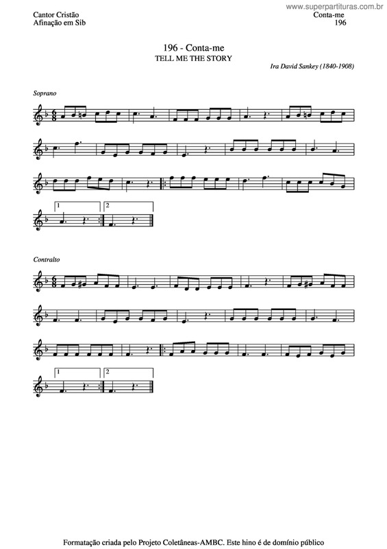 Partitura da música Conta-Me v.3