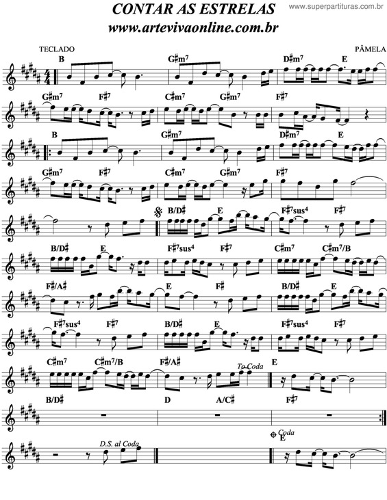 Partitura da música Contar As Estrela