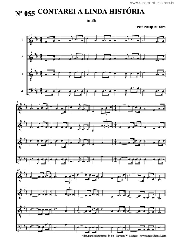 Partitura da música Contarei A Linda História